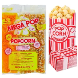 Extra Popcorn Kernels & Bags - 50ct